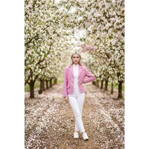 VTG Gap Pink Pinstripe Blazer Retro Size 8 Excellent Condition